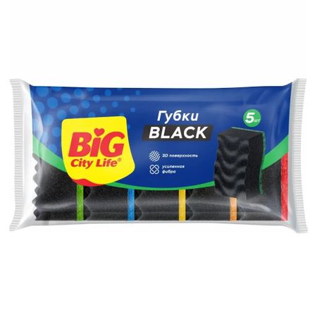 Губки для кухни Big City Life Максима black 5 шт