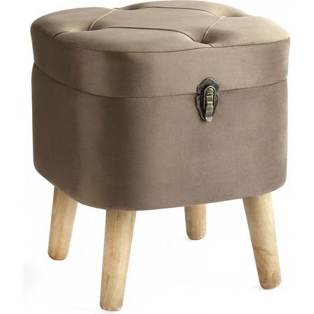 Пуф с крышкой Glasar на ножках коричневый 41х40х45 см