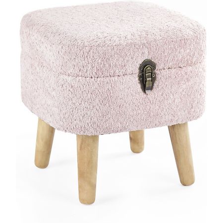 Пуф с крышкой Glasar на ножках розовый 35х34х35 см