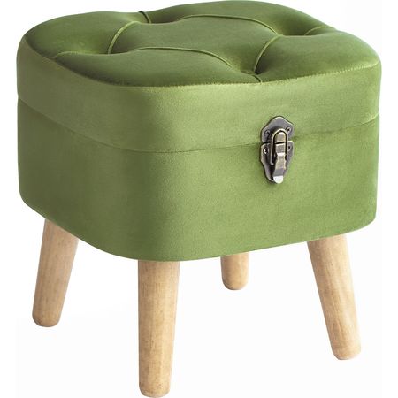 Пуф с крышкой Glasar на ножках зеленый 35х34х36 см