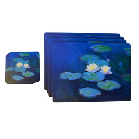 Набор подставок Genlex белые кувшинки 4 шт + костер 4 шт