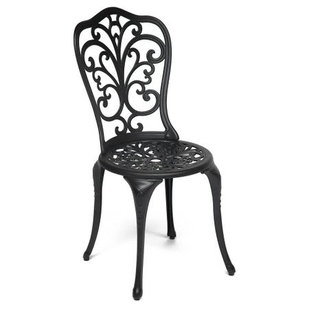 Стул ТС алюминиевый сплав черный 53х41х89 см