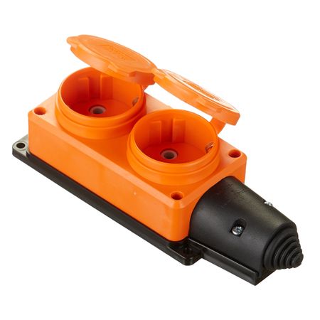 Розетка штепсельная UNIVersal двойная с заземлением IP44 настенная оранжевая книга для записей а5 70л кл universal оранжевая инт переплет schiller