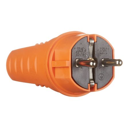 Вилка штепсельная UNIVersal с заземлением IP44 оранжевая