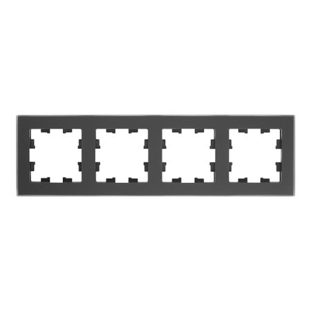 Рамка Systeme Electric AtlasDesign Nature четырехместная черная (ATN331004)