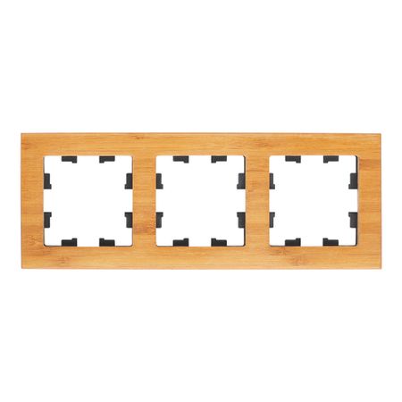 Рамка Systeme Electric AtlasDesign Nature трехместная дерево бамбук (ATN353203) развивающая рамка пожарная машина дерево 15х15 см zk 011