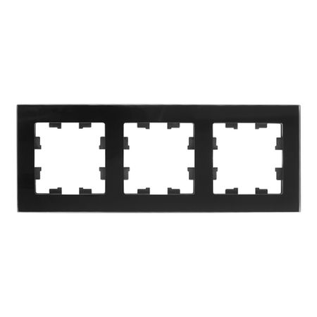 Рамка Systeme Electric AtlasDesign Nature трехместная черная (ATN321003)