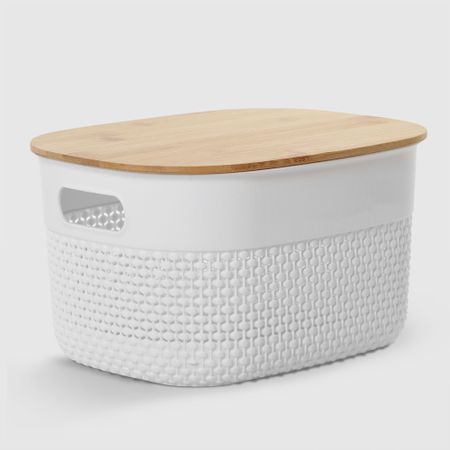 Корзина Mercury с крышкой белая 27,5х21,5х15 см корзина 2к корзина 4535ws 4 1 белая