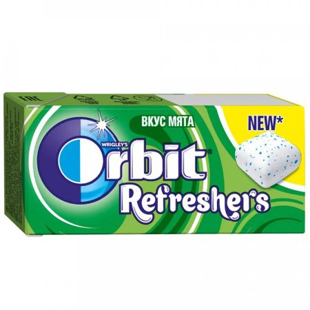 Жевательная резинка Orbit Refreshers с мятой, 16 г живица смолка жевательная с прополисом 5