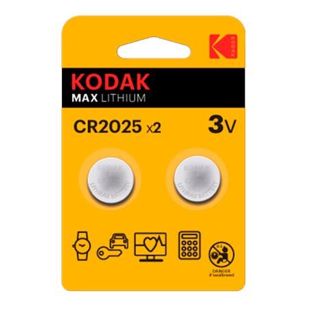 Батарейка Kodak Мax Lithium таблетка CR2025 3 В (2 шт.) (Б0037003)