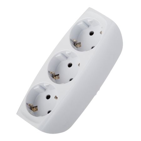 Разветвитель 3 розетки Эра 16 А 220 В 3,5 кВт белый (C0045529) разветвитель эра 2 гнезда 2 usb 2400ma б з 10а белый