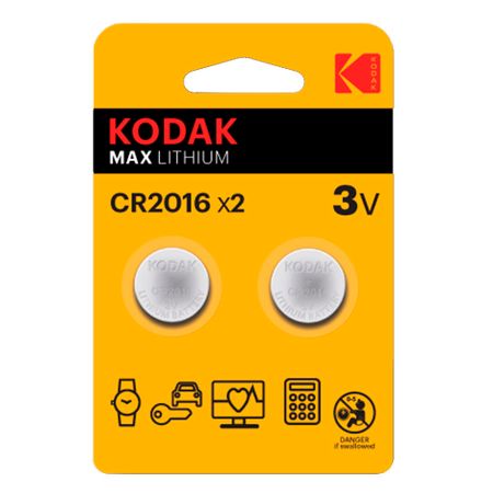 Батарейка Kodak Мax Lithium таблетка CR2016 3 В (2 шт.) (Б0037002)