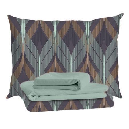 Комплект постельного белья Евро тенсель Mona Liza Mariko зеленый с простыней 240х260 см