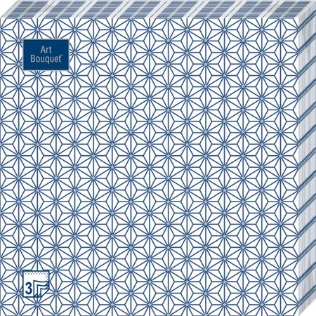 Салфетки Art bouquet бумажные звезды синие 33х33 3сл 20шт