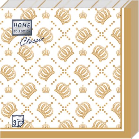 Салфетки Home collect classic бумажные корона имперская белые 3сл 20л