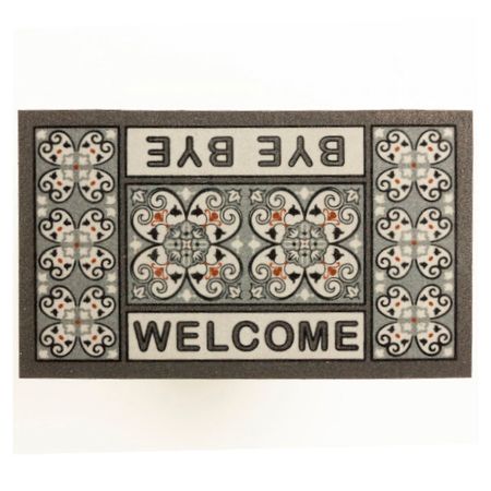 Коврик придверный противоскользящий Format Classic Орнамент 40х68 см влаговпитывающий серый