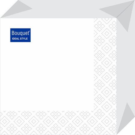 Салфетки Bouquet ideal style бумажные белые 24х24 2сл 50л