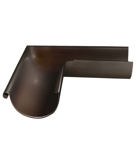 Угол желоба Grand Line металлический внешний d125 мм 90° темно-коричневый RR 32