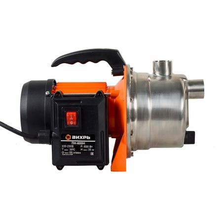 Насос Вихрь ПН-600Н для чистой воды 55 л/мин центробежный поверхностный миниатюрный деревянный забор с подсветкой для сада