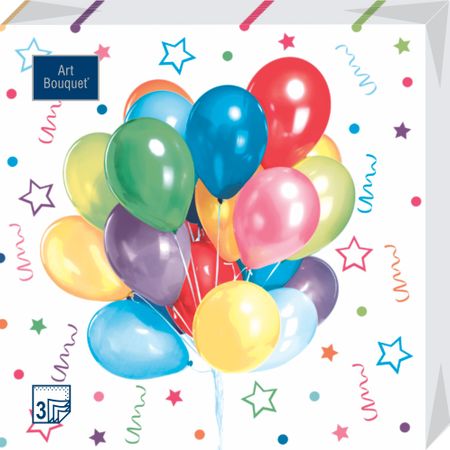 Салфетки Art bouquet бумажные веселый праздник 33х33 3сл 20шт