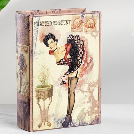 Шкатулка Glasar Cabaret в виде книги бежевая 14х6х20 см