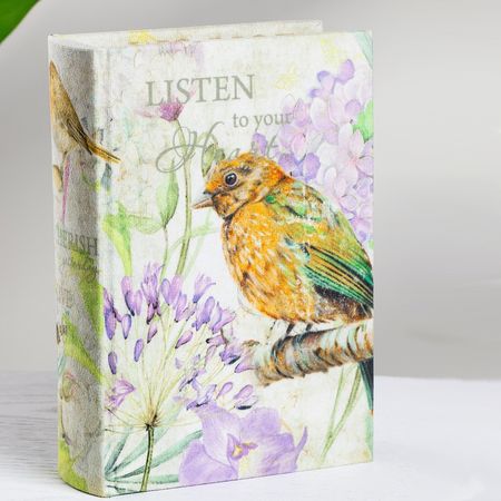 Шкатулка Glasar Bird в виде книги бежевая 14х5х20 см
