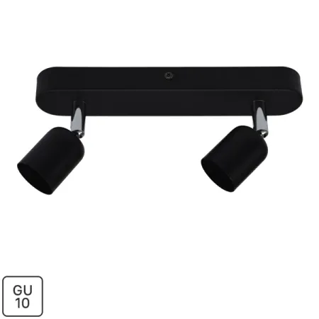 Спот поворотный Basic 2 лампы GU10 5 м² цвет черный ranpo светодиодные лампы e14 e27 b22 g9 gu10 3w 6w 9w 12w 15w