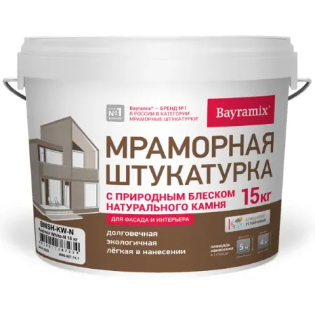 Штукатурка мраморная Bayramix Kashmir White-N 15 кг