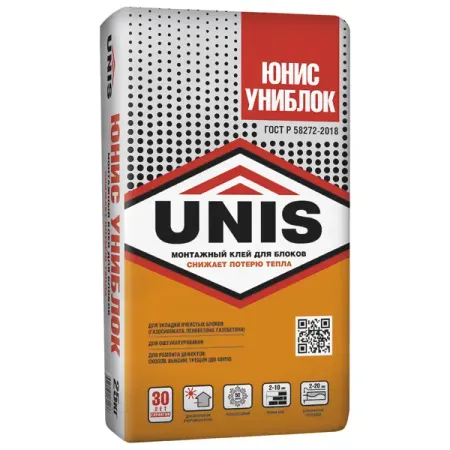 Клей для блоков Unis Униблок 25 кг