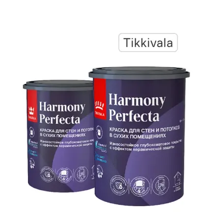 Краска для стен и потолков Tikkivala Perfecta моющаяся матовая цвет белый база А 0.9 л