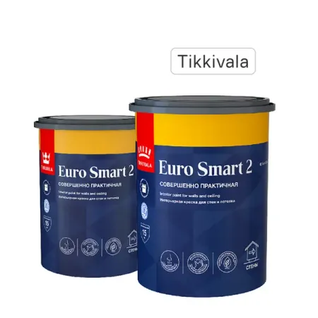 Краска для стен и потолков Tikkivala Euro Smart 2 матовая цвет белый база A 0.9 л avatto zigbee 3 0 smart dongle gateway hub