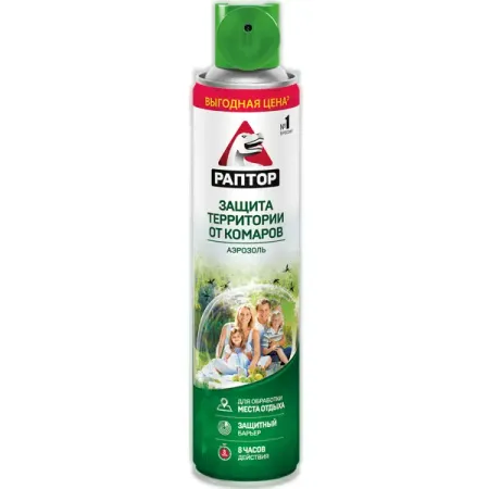 Аэрозоль для защиты территории от комаров Раптор 400 мл