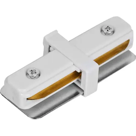 Коннектор для соединения трековых шинопроводов Volpe UBX-Q122 G11 прямой внутренний цвет белый кабель reason белый для соединения гирлянд 2 м