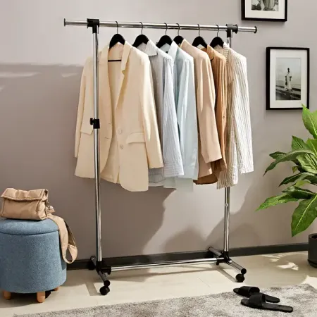 Вешалка напольная Spaceo 86.3-114x101-159x51 см сталь цвет серый