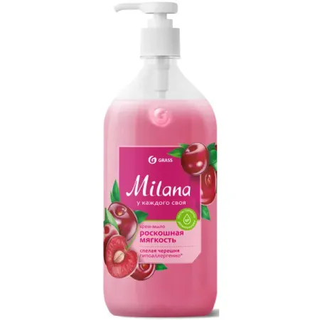 Жидкое крем-мыло Grass Milana Спелая черешня 1 л