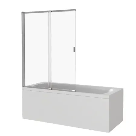 Шторка на ванну Screen раздвижная 100x140 см прозрачное стекло профиль хром шторка для ванны ofelis mosaic 75х140см 1 створка стекло