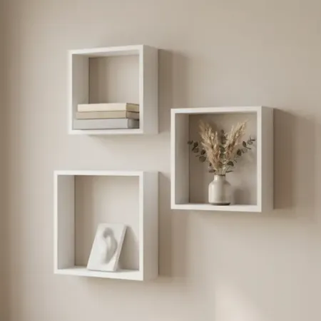 Полка настенная Spaceo 24x24 см/27x27 см/30x30 см МДФ цвет белый 3 шт медные шайбы venstpow 10 шт 10x14x1 мм