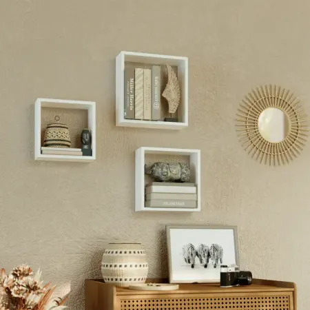 Полка настенная Spaceo 24x24 см/27x27 см/30x30 см МДФ цвет белый 3 шт