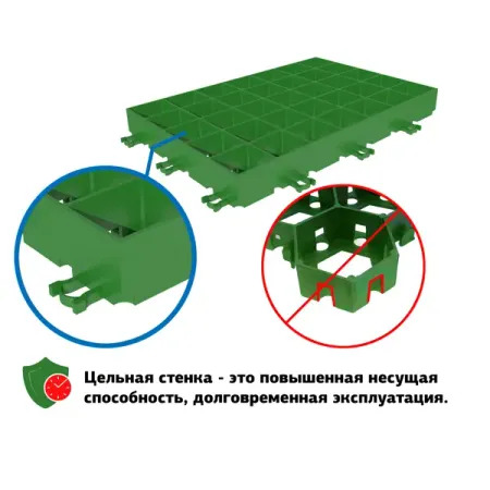 Газонная решётка 60x40 см D400 пластик цвет зелёный ганс кмох защита в шахматной партии