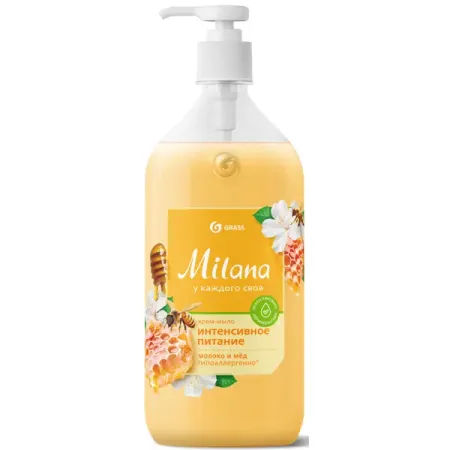 Жидкое крем-мыло Grass Milana «Молоко и мед» 1 л
