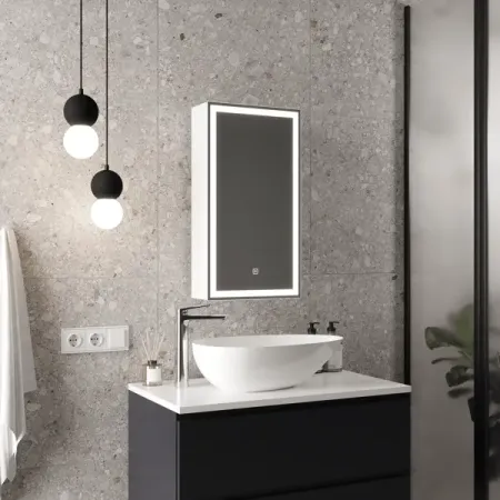 Шкаф зеркальный подвесной Montero White LED с подсветкой 35x65 см цвет белый loreada 8264a022 насос омывателя фар для mitsubishi l200 pajero montero sport 2007 2015