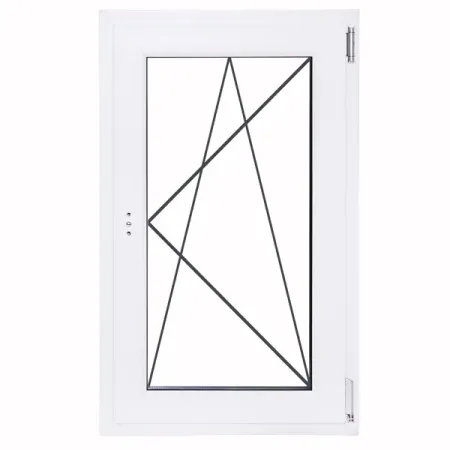 Окно пластиковое ПВХ VEKA одностворчатое 870x600 мм (ВхШ) правое поворотно-откидное однокамерный стеклопакет белый/белый