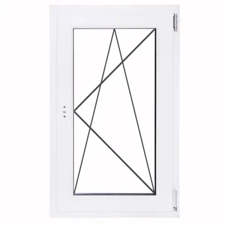 Окно пластиковое ПВХ VEKA одностворчатое 870x600 мм (ВхШ) правое поворотно-откидное двухкамерный стеклопакет белый/белый