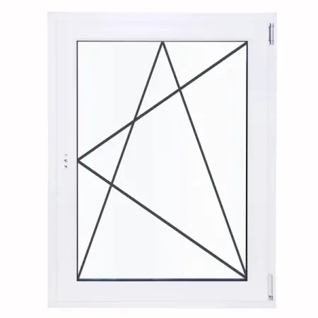 Окно пластиковое ПВХ VEKA одностворчатое 1200x800 мм (ВхШ) правое поворотно-откидное двухкамерный стеклопакет белый/белый