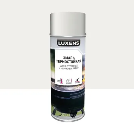 Эмаль аэрозольная термостойкая Luxens матовая цвет белый 520 мл эмаль термостойкая elcon для печей 0 8кг чёрная арт 00 00004050