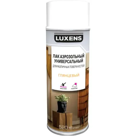 Лак аэрозольный акриловый Luxens глянцевый бесцветный 520 мл