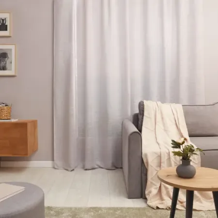 Тюль на ленте со скрытыми петлями Inspire Amina Granit6 300x280 см цвет светло-серый