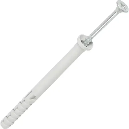 Дюбель с цилиндрическим бортиком Standers PNDS 8x100 мм, с шурупом 5x100 мм, нейлон, 10 шт.