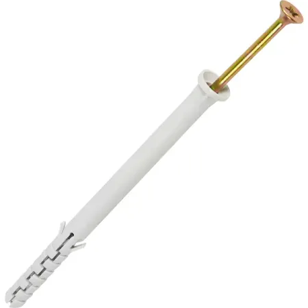 Дюбель с цилиндрическим бортиком Standers PNDS 8x120 мм, с шурупом 5x120 мм, нейлон, 10 шт.