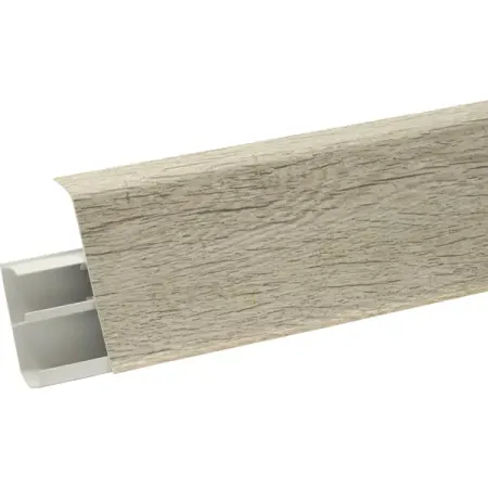 Плинтус напольный ПВХ Дуб Суматра 8 см 2.2 м